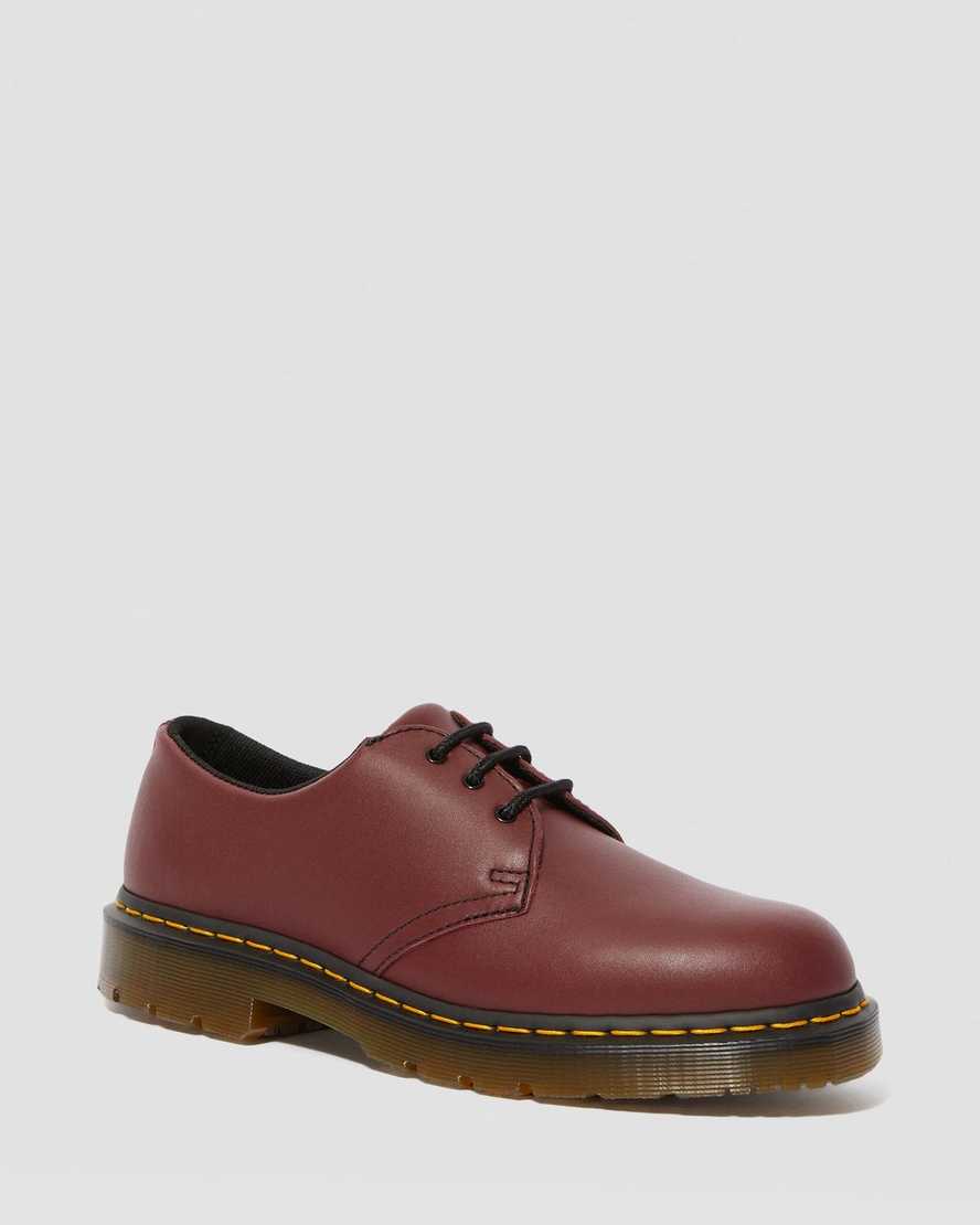 Dr. Martens 1461 Slip Resistant Lær Oxford Sko Dame Rød [8067ZPGWI]